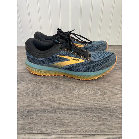 Brooks REVEL 7 Tennis Shoes men's 10.5 Running/Walk Blue/Orange/Black, Athletic - Picture 4 of 8